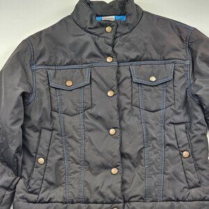 Vintage Nike‎ Cropped Button Trucker Puffer Jacket gray tag Girls Size 8-10